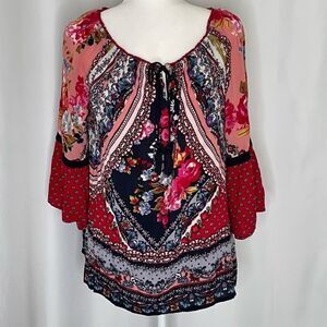 Boho 3/4 sleeve top size medium
